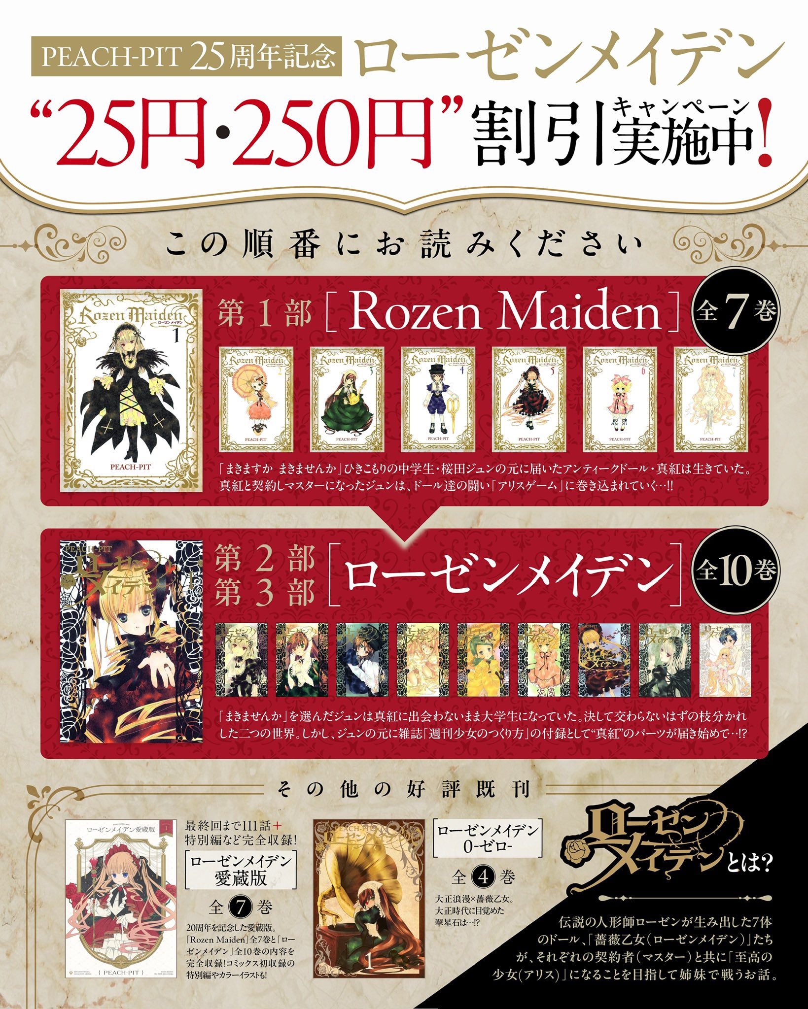 『ローゼンメイデン』Kindle版、各巻が“25円か250円”になるセール開始_001