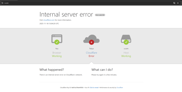 Xをはじめとする各種インターネットサービスにて、通信が不安定となる現象が断続的に発生中_001