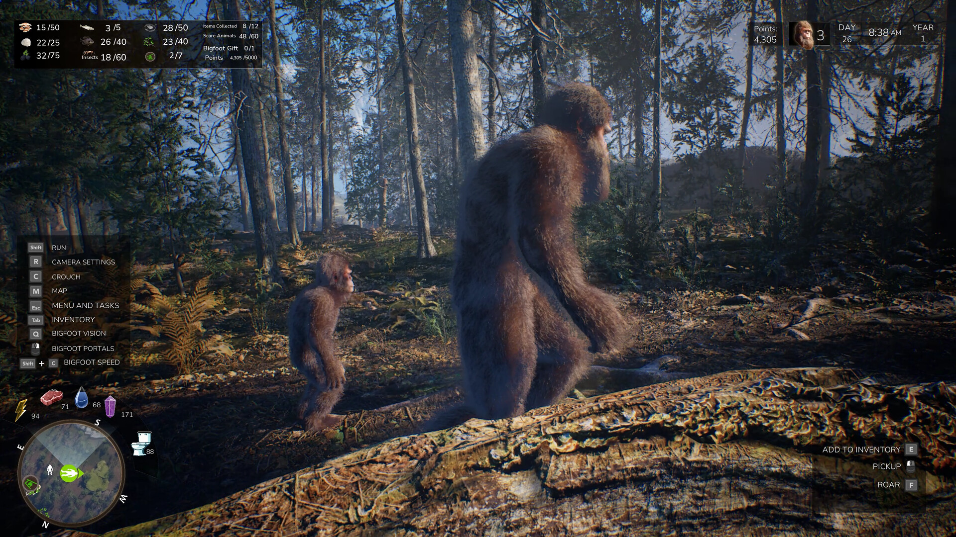 ビッグフットとして暮らすサバイバルゲーム『Bigfoot Life』が11月4日に発売へ。森の守護者として厳しい冬を乗り越える_005