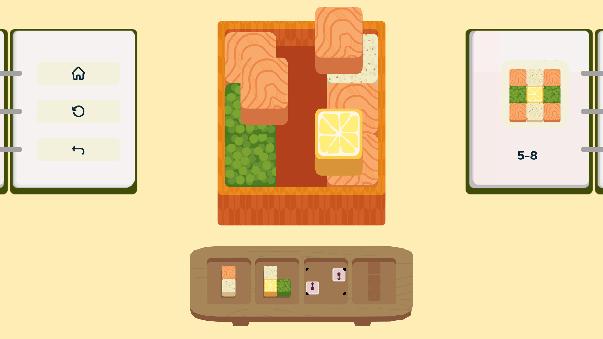 『インベントウ - inbento』Steamにて82%オフの104円でセール中。レシピ通りに食材を配置してお弁当を作るパズル_005