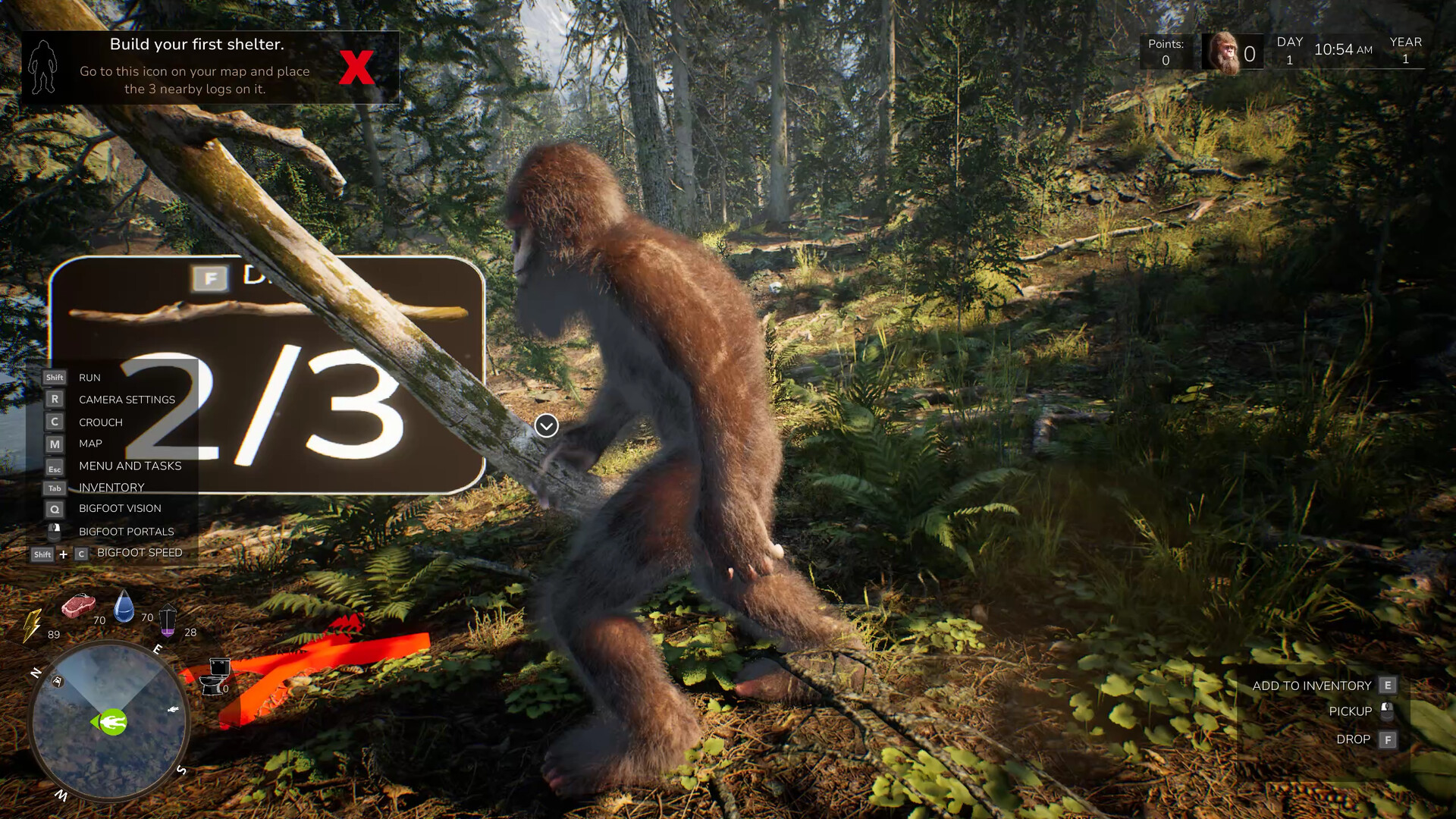 ビッグフットとして暮らすサバイバルゲーム『Bigfoot Life』が11月4日に発売へ。森の守護者として厳しい冬を乗り越える_003