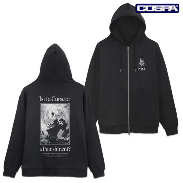 『ニーア』2Bのパーカーが登場。背面には「これは呪いか それとも罰か」のキャッチコピーが_001