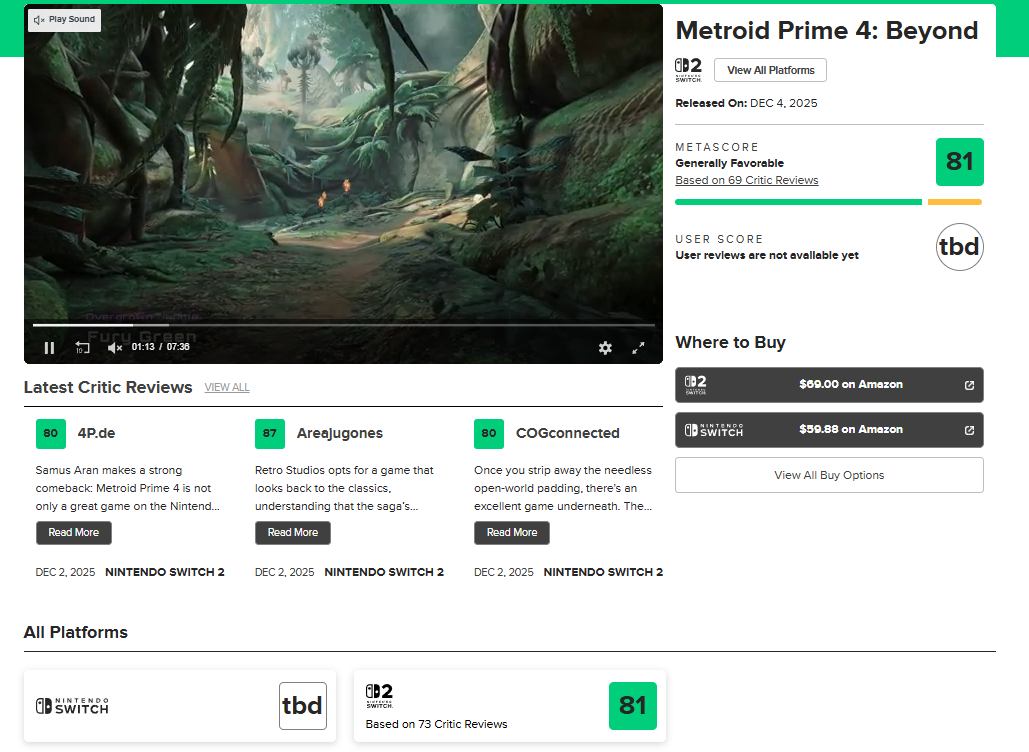 『メトロイドプライム4 ビヨンド』海外メタスコア平均「81/100」を獲得_001