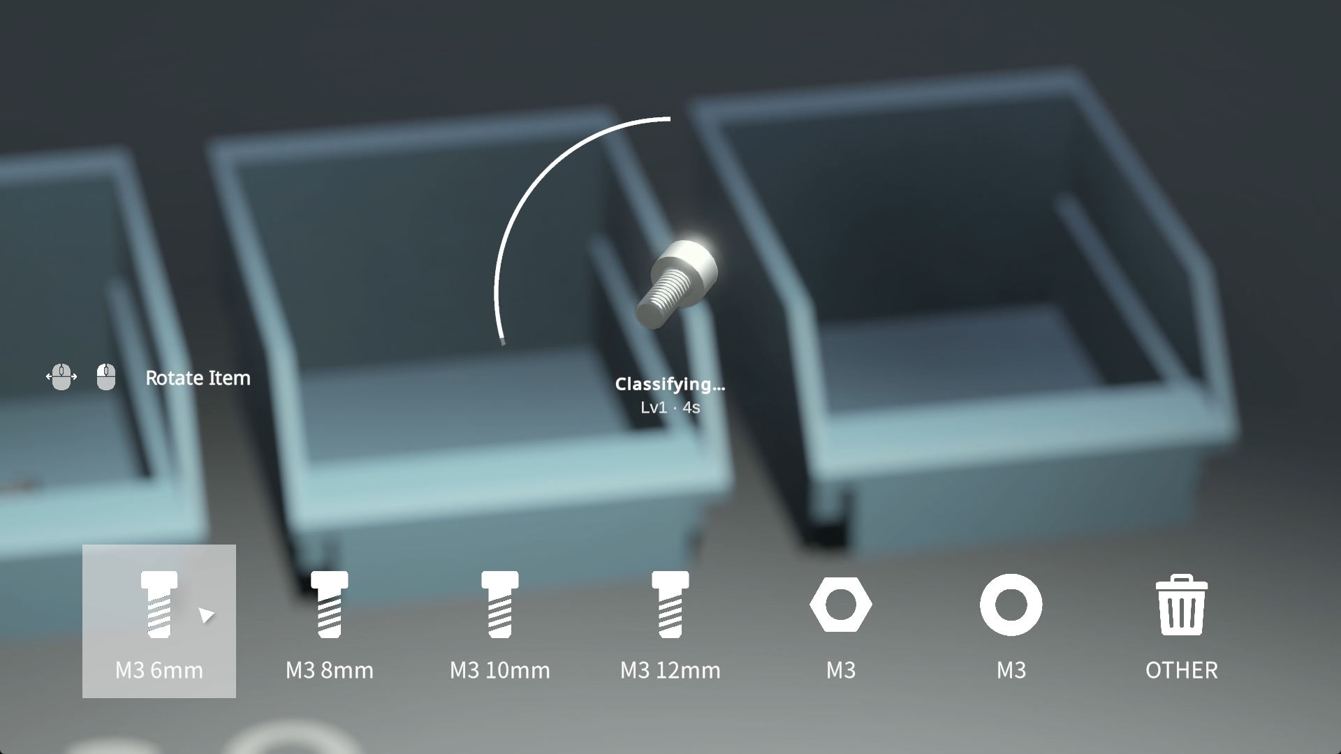 『LOW VALUE JOB』Steamストアページが公開。「ネジなどの部品仕分け」をやらされ続ける作業ゲーム_003