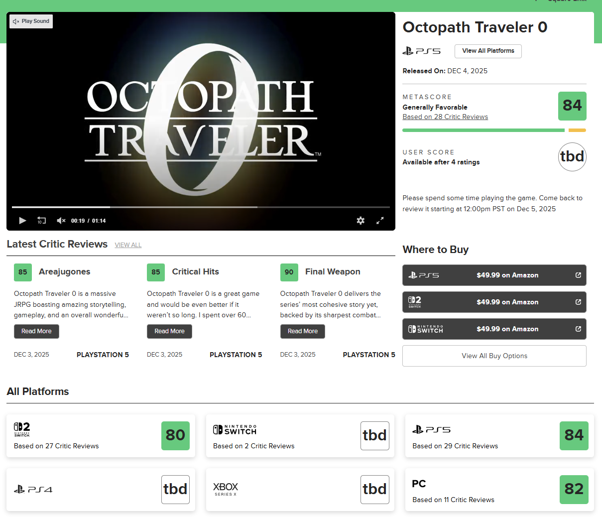 【高評価】『オクトパストラベラー0』海外メタスコア平均「84/100」を獲得。「もっとも野心的で輝かしいHD-2D作品の一つ」_001