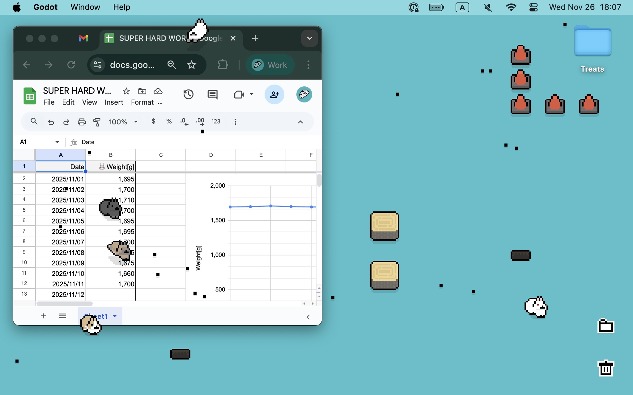 『うさぎとぷーぷ』1月23日に配信開始。かわいいドット絵うさぎの“うんぴ”を集めるデスクトップペット_003