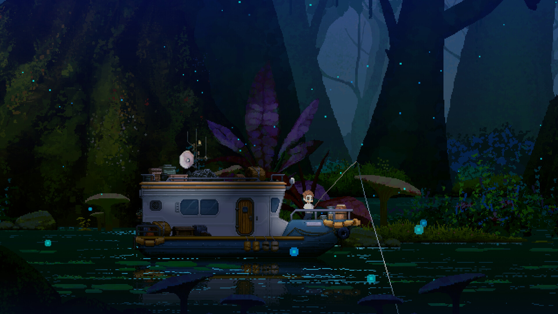 『オリオン・ブルー』は奥行きのあるピクセルアート世界が超綺麗。美しい海の惑星でのんびり釣りを楽しむゲーム_003