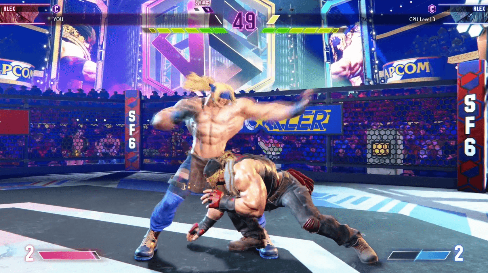 『ストリートファイター6』アレックス先行プレイ｜足関節を極めるスーパーアーツは関節ぐにゃぐにゃのダルシムにもしっかり通じる_012