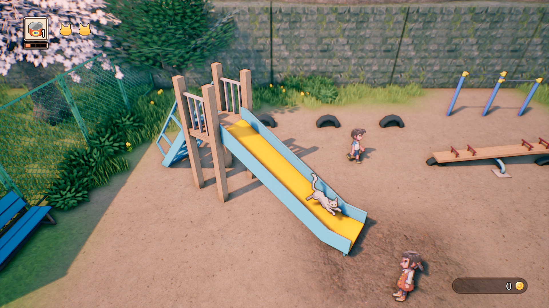 『イナカネコしらべ』Steamストアページが公開中。かわいい2Dドット絵猫ちゃんの田舎町探索ゲーム_003