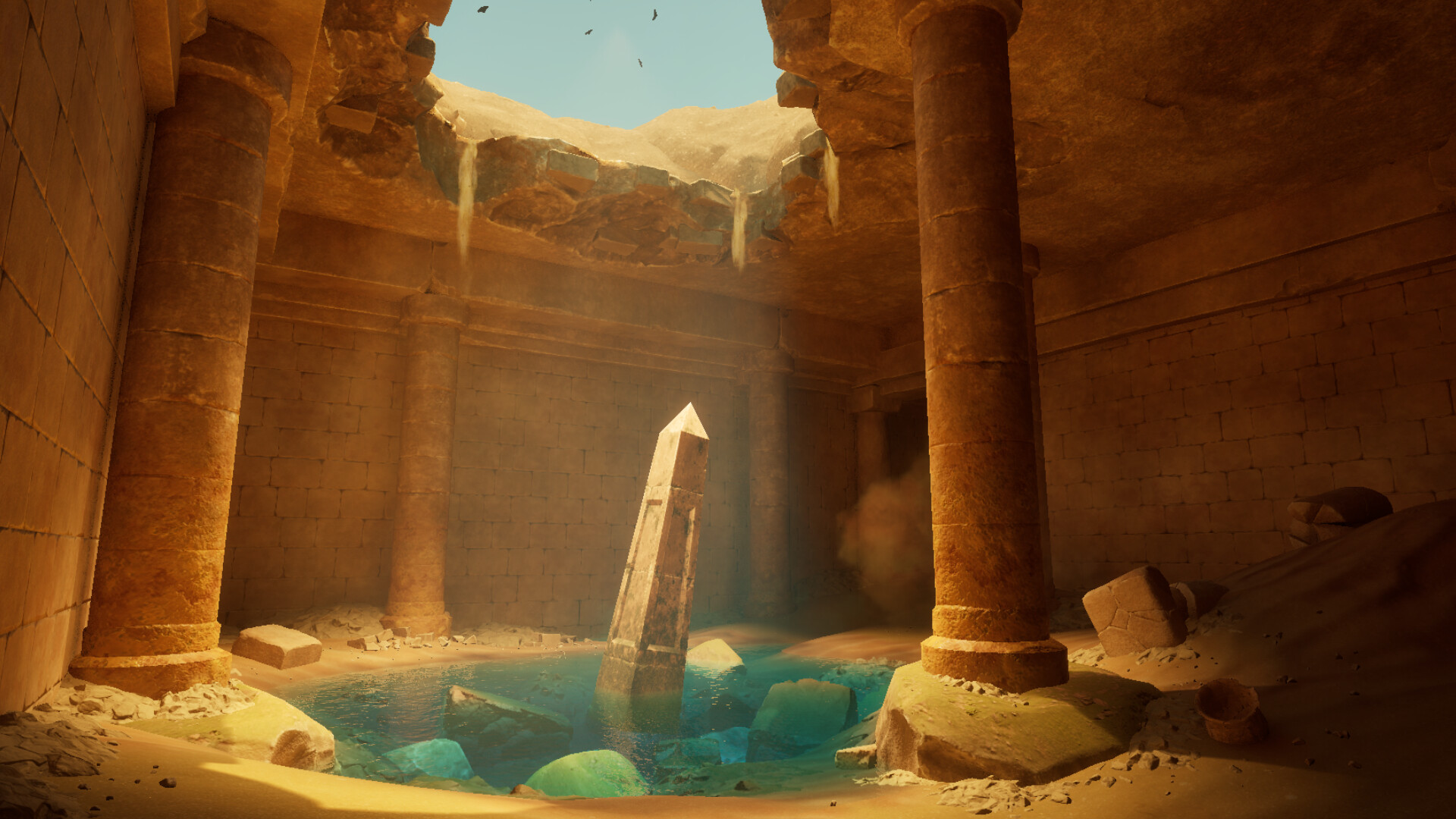 『Fresco』が面白そう。古代エジプト神殿の「壁画」の中を動くパズルアクションゲーム_004