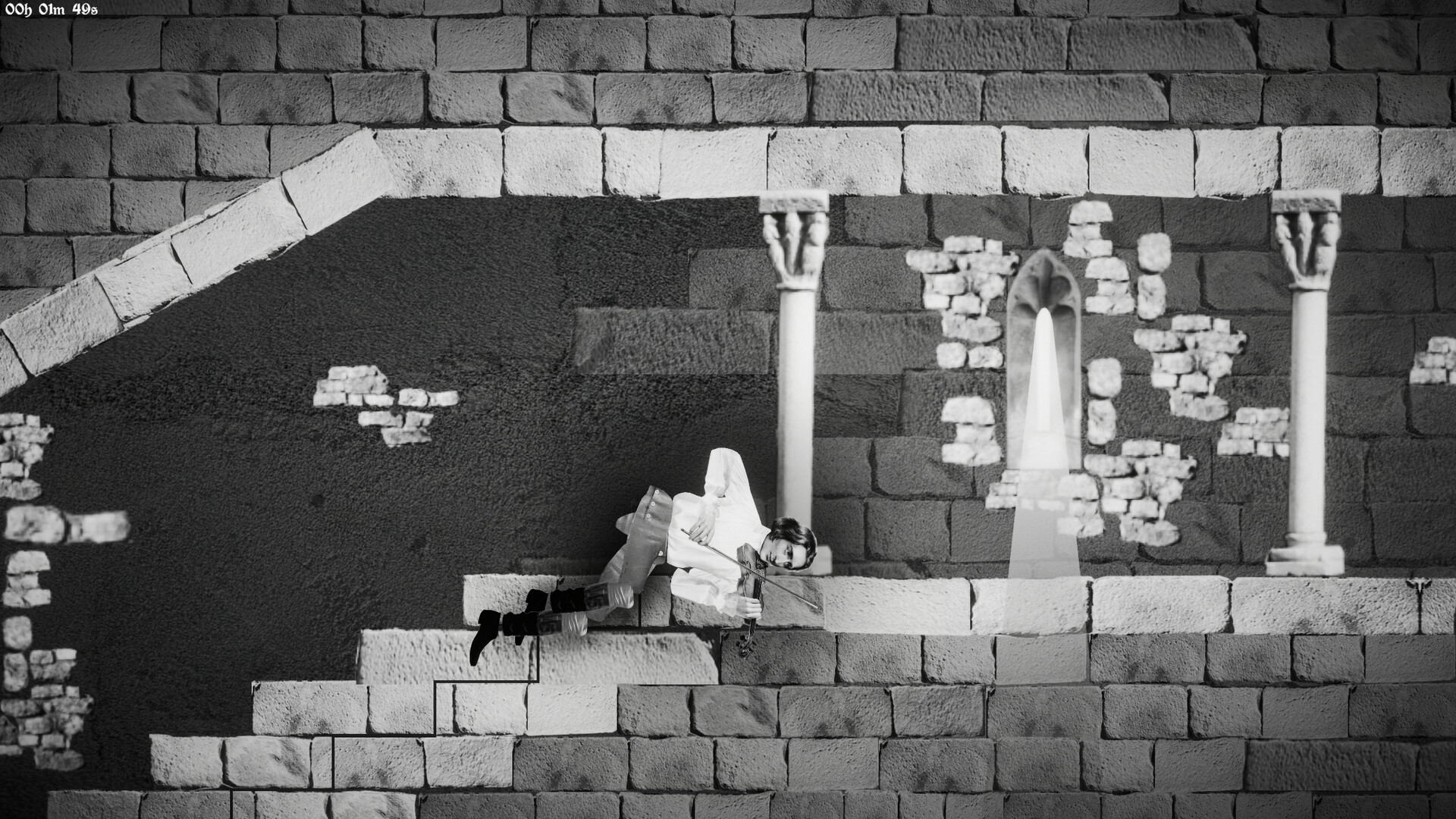 『Bow and Banister』がシュールすぎる。足がふらふらのバイオリニストが石段を登る苦行ゲー_003