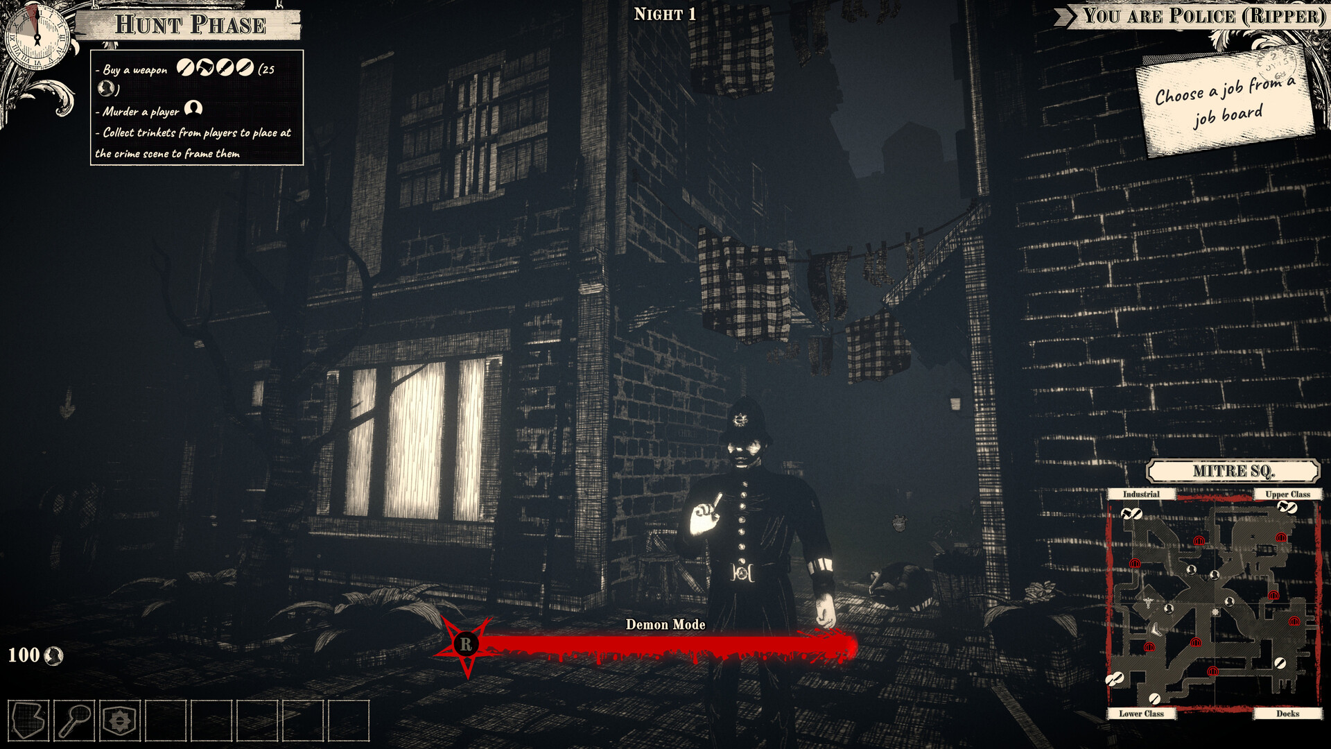 プレイヤーは「捜査フェーズ」で現場検証や聞き込みを行う。犯人はそこに嘘や偽の証拠を仕込むことができ、駆け引きが生まれる_003