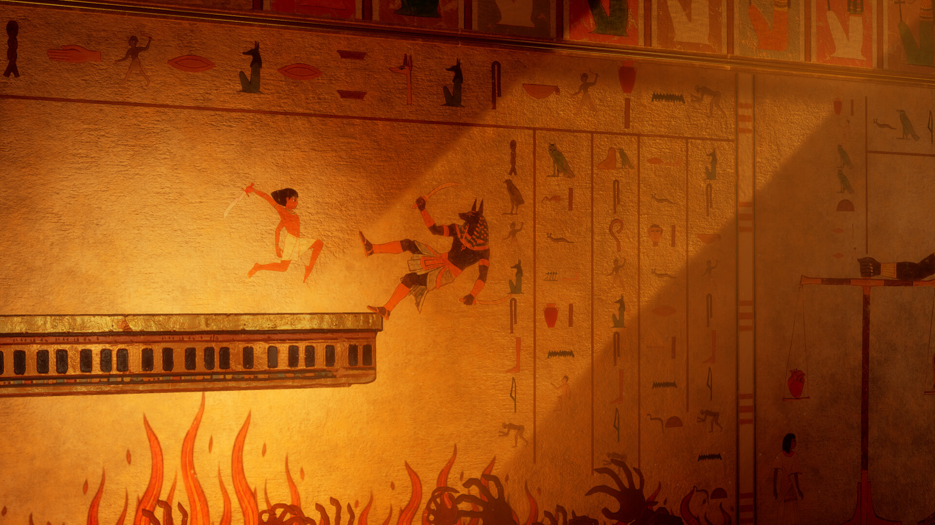 『Fresco』が面白そう。古代エジプト神殿の「壁画」の中を動くパズルアクションゲーム_003