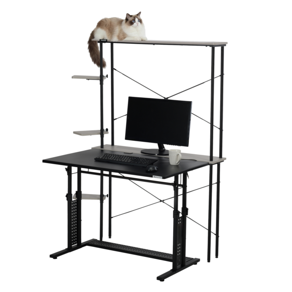 「猫ハウスデスク LCD-1000-GY」が発売。愛猫と一緒にゲームに没頭できるキャットハウス一体型デスク_022