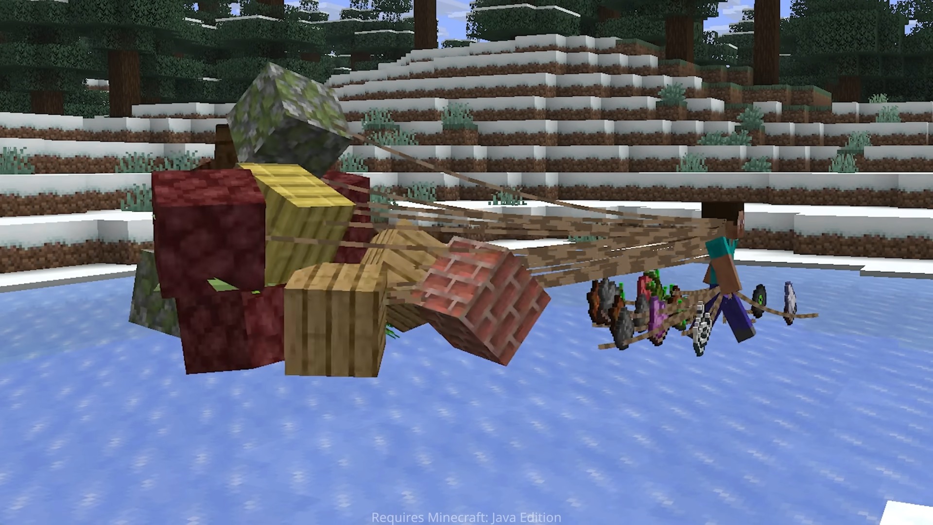 『マインクラフト』に“紐でアイテムを引っ張れる”アップデートが追加。ブロックをズルズルと引きずる映像も公開_002