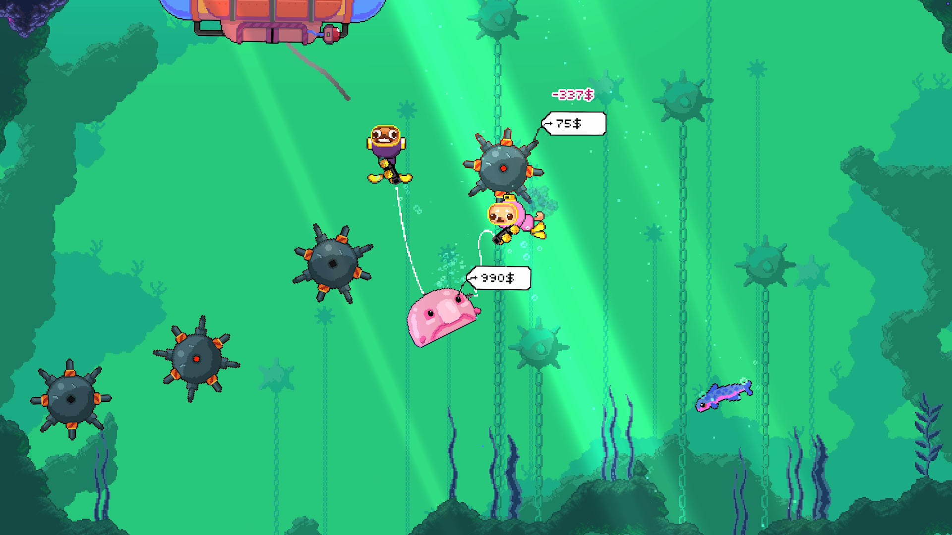 『ソルティドッグ（Salty Dogs）』がSteam向けに発表。犬のダイバーが深海を探索する最大4人の2Dアクション協力ゲーム_008