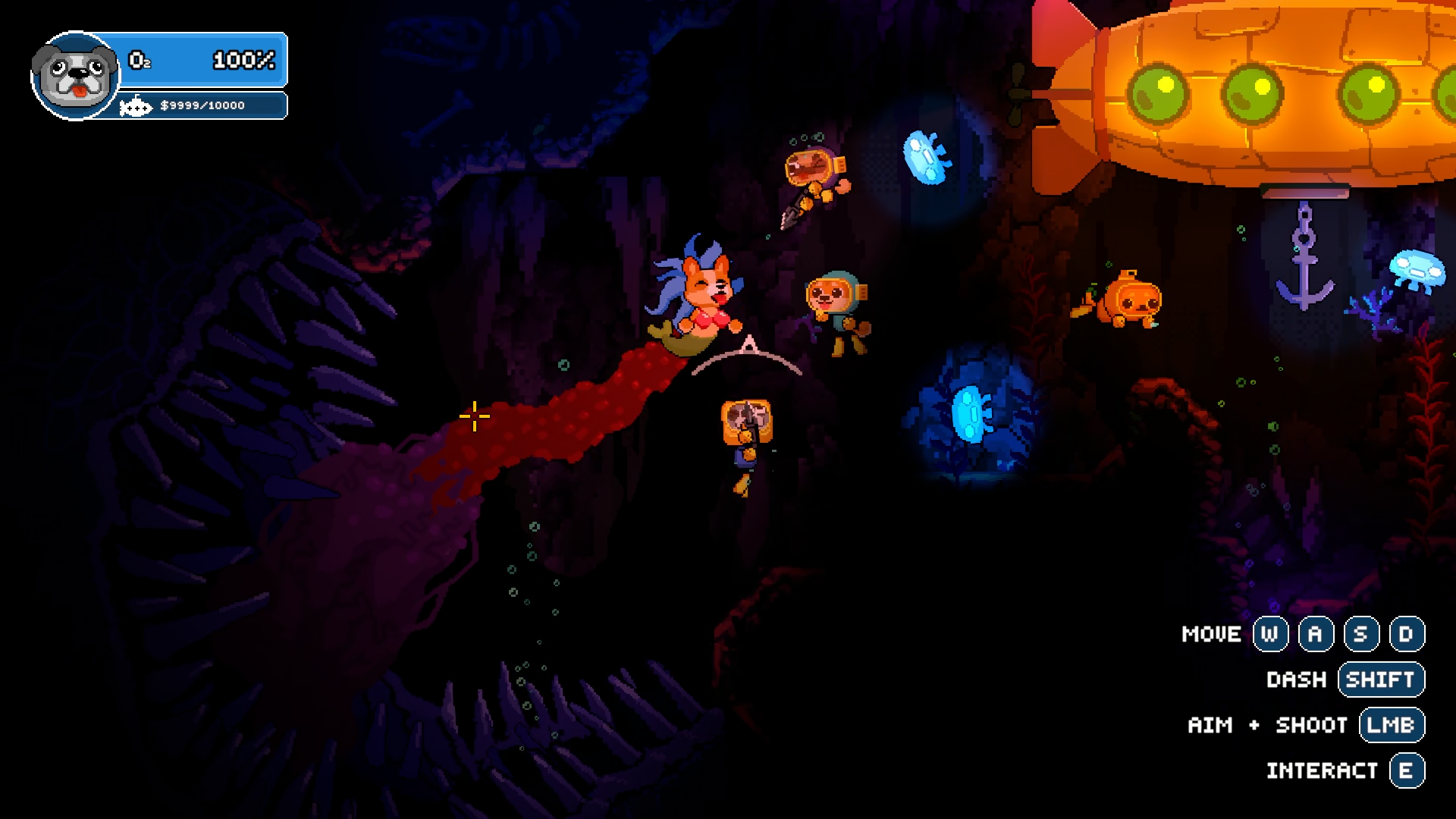 『ソルティドッグ（Salty Dogs）』がSteam向けに発表。犬のダイバーが深海を探索する最大4人の2Dアクション協力ゲーム_010