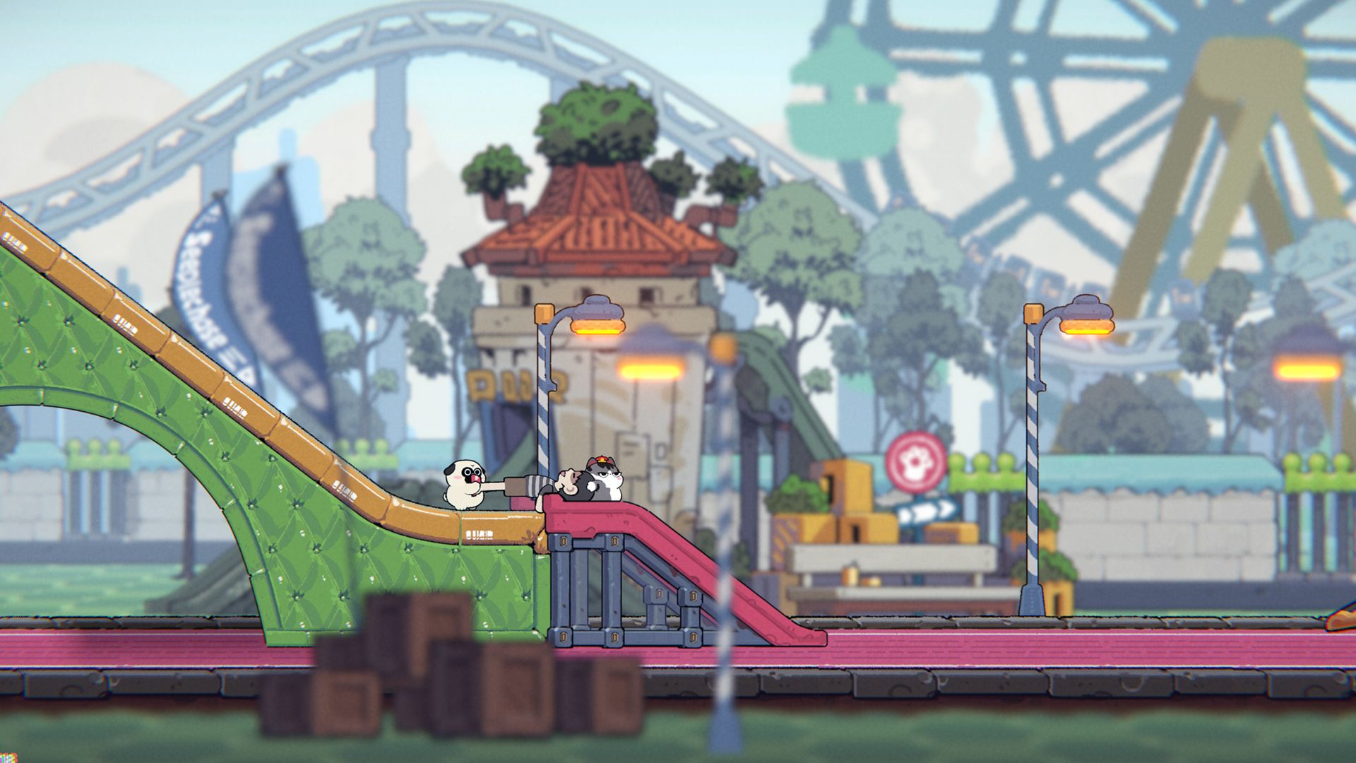 『It Takes Paws』Steamストアページが公開。犬と猫が「ぐにゃぐにゃになった飼い主」を運ぶ協力ゲーム_002