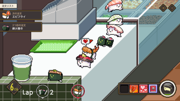 『わびさび寿司ダービー』7月16日にSteam/Switchで発売。寿司を握り走らせるレース_001