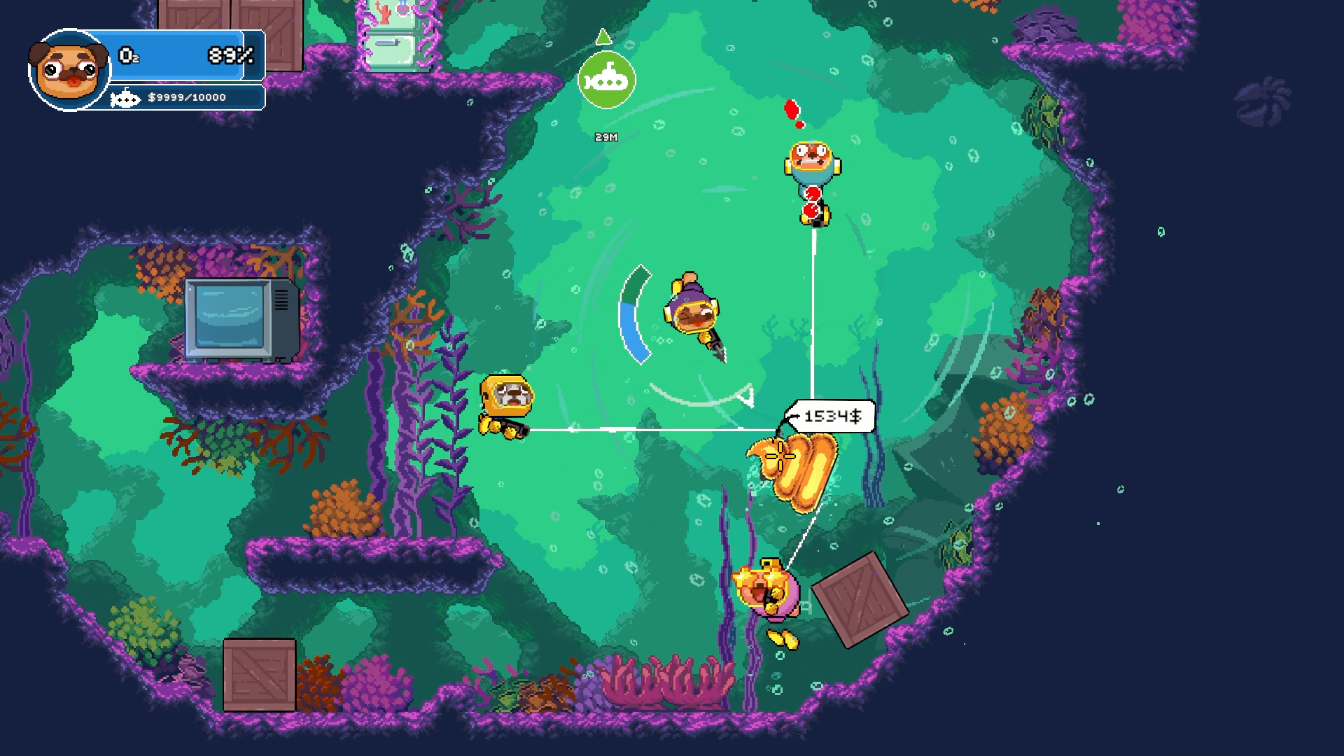 『ソルティドッグ（Salty Dogs）』がSteam向けに発表。犬のダイバーが深海を探索する最大4人の2Dアクション協力ゲーム_015