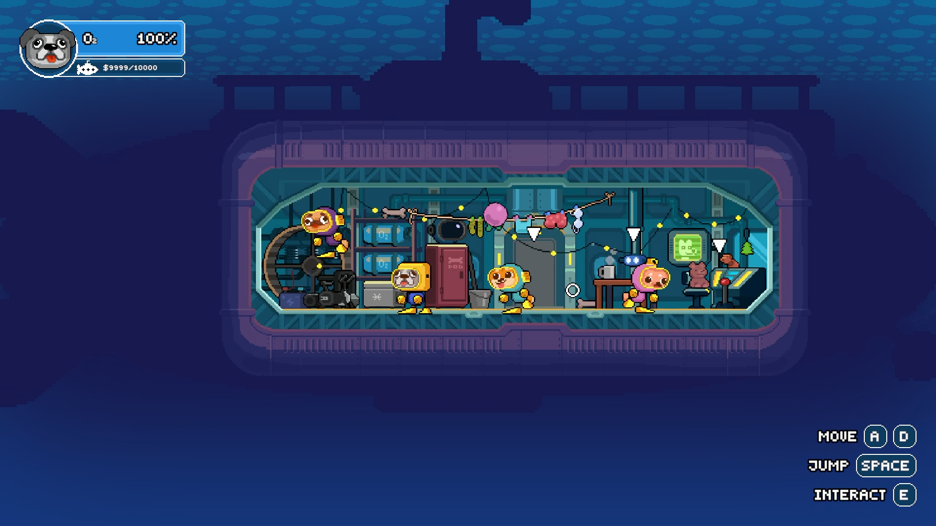 『ソルティドッグ（Salty Dogs）』がSteam向けに発表。犬のダイバーが深海を探索する最大4人の2Dアクション協力ゲーム_003