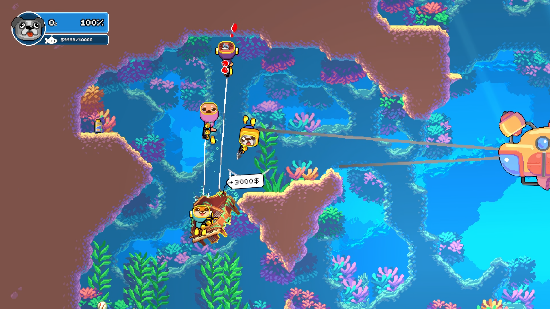 『ソルティドッグ（Salty Dogs）』がSteam向けに発表。犬のダイバーが深海を探索する最大4人の2Dアクション協力ゲーム_005