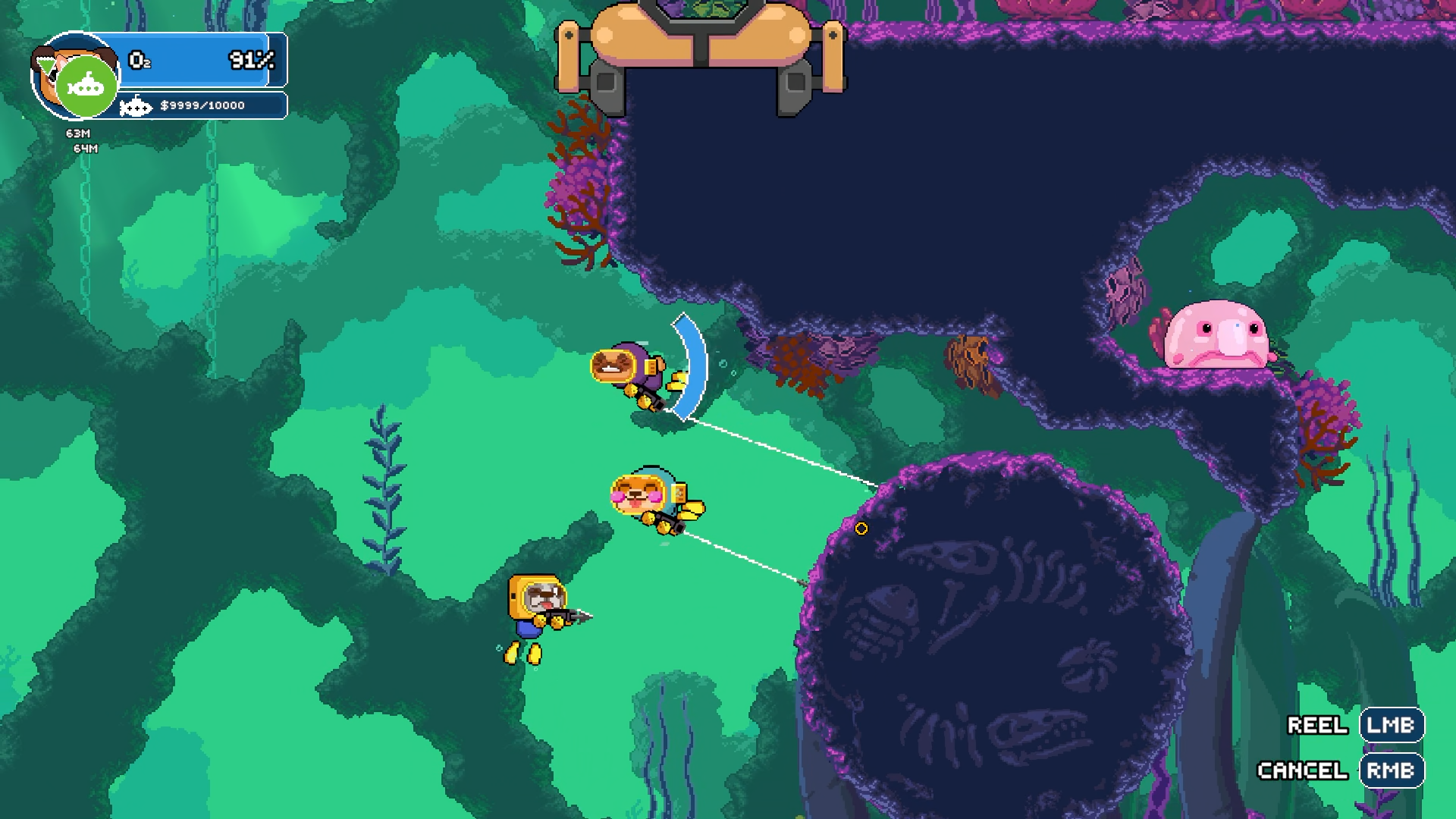 『ソルティドッグ（Salty Dogs）』がSteam向けに発表。犬のダイバーが深海を探索する最大4人の2Dアクション協力ゲーム_007