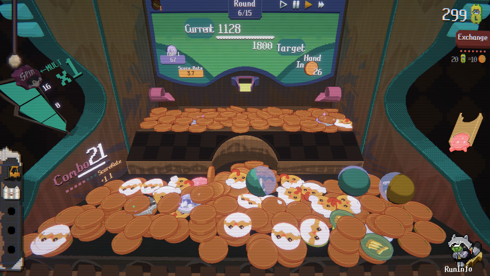 デッキ構築×コインプッシャーで連鎖を狙うローグライク『RACCOIN』Steamにて「非常に好評」_004