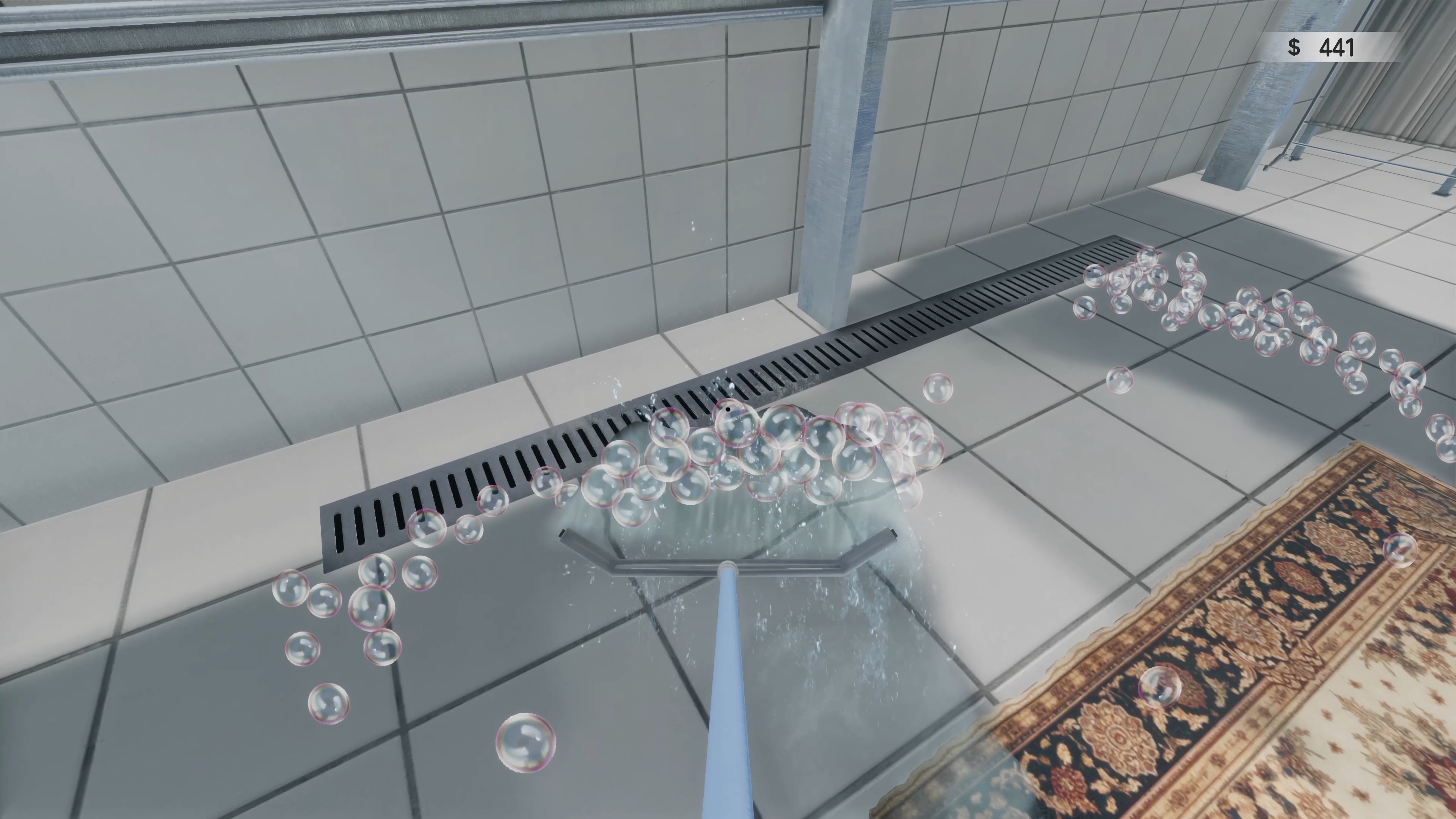 『絨毯を洗うゲーム』のSteamストアページ公開。しかし、最終目標は「隕石を食い止める設備を作ること」と壮大_009