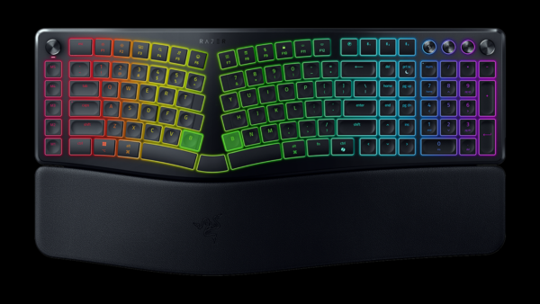 Razerがエルゴノミック・ワイヤレスキーボード「Razer Pro Type Ergo」発表。分割レイアウトでAI機能など搭載_001