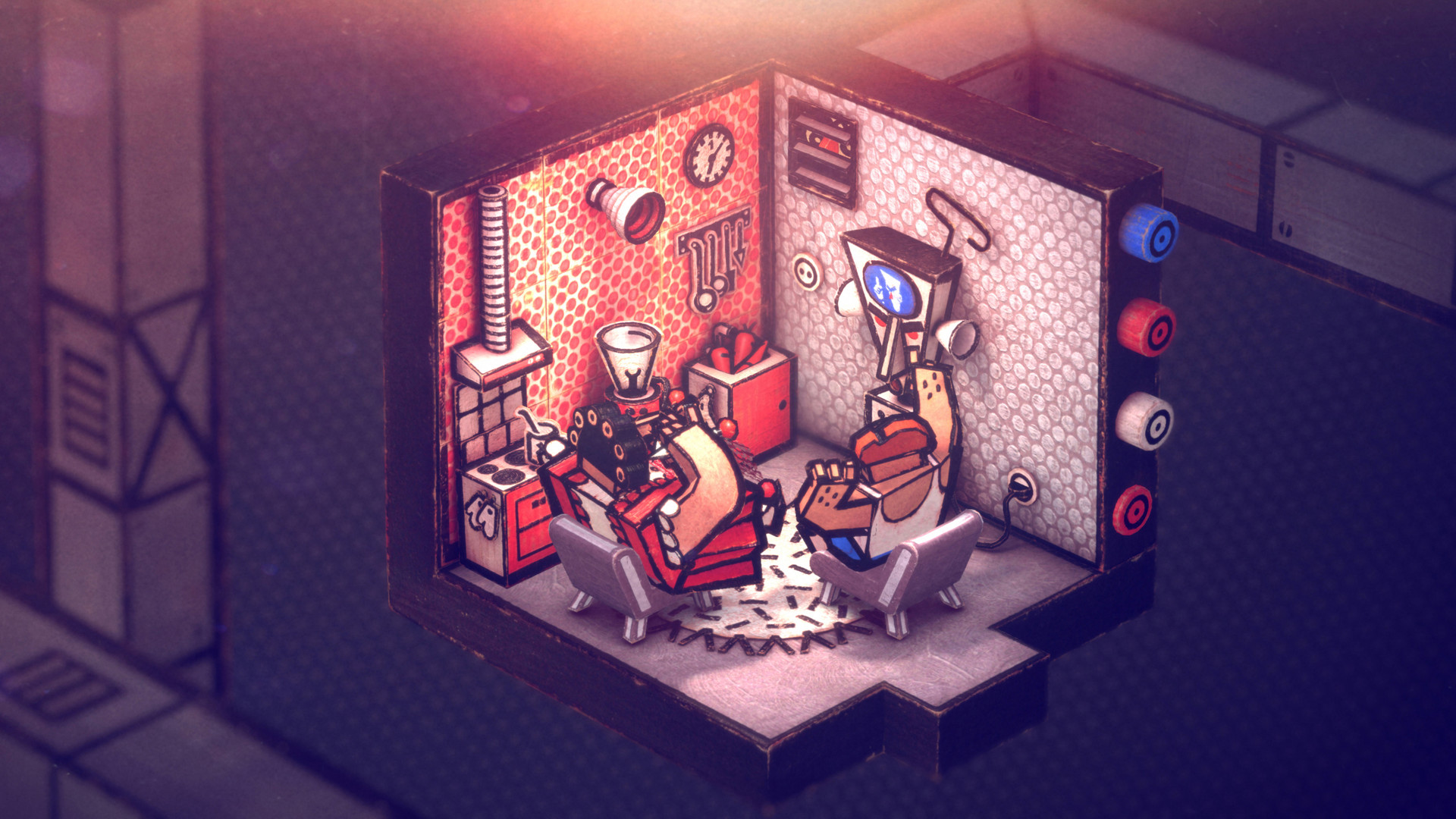 “実物のダンボール”に手描きで製作された、凄すぎるゲーム『Phonopolis』5月20日に発売決定。パズルを解きつつディストピアを冒険_005