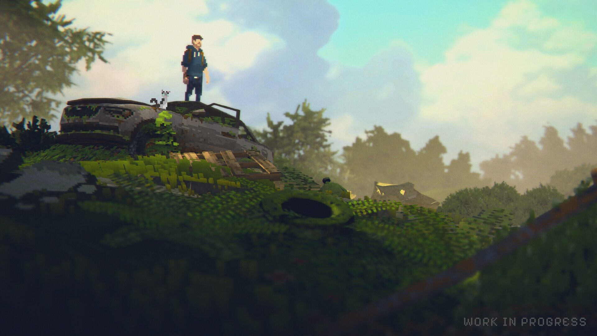 ゾンビ世界をネコと旅するゲーム『LONG GONE』新トレーラー公開。雰囲気あふれる3Dピクセルアートがたまらない_001