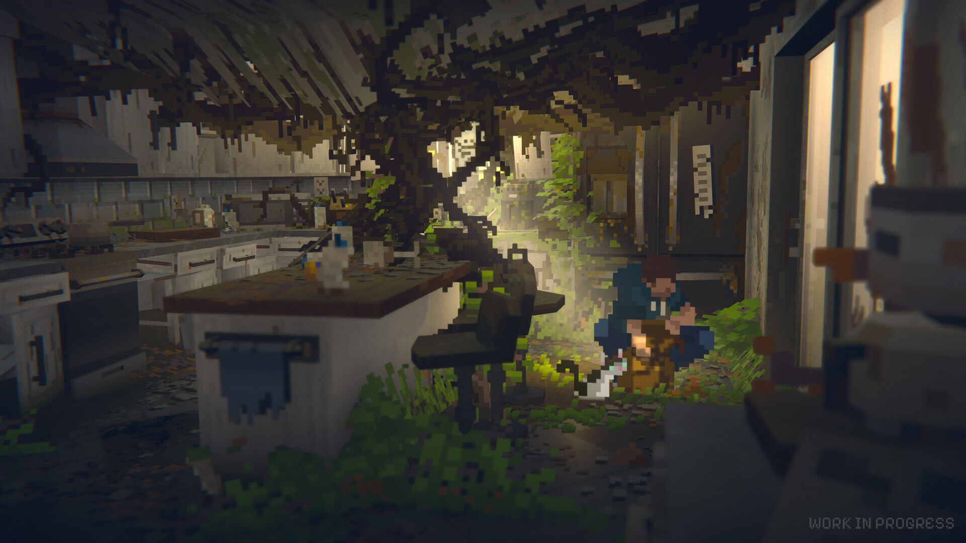 ゾンビ世界をネコと旅するゲーム『LONG GONE』新トレーラー公開。雰囲気あふれる3Dピクセルアートがたまらない_002