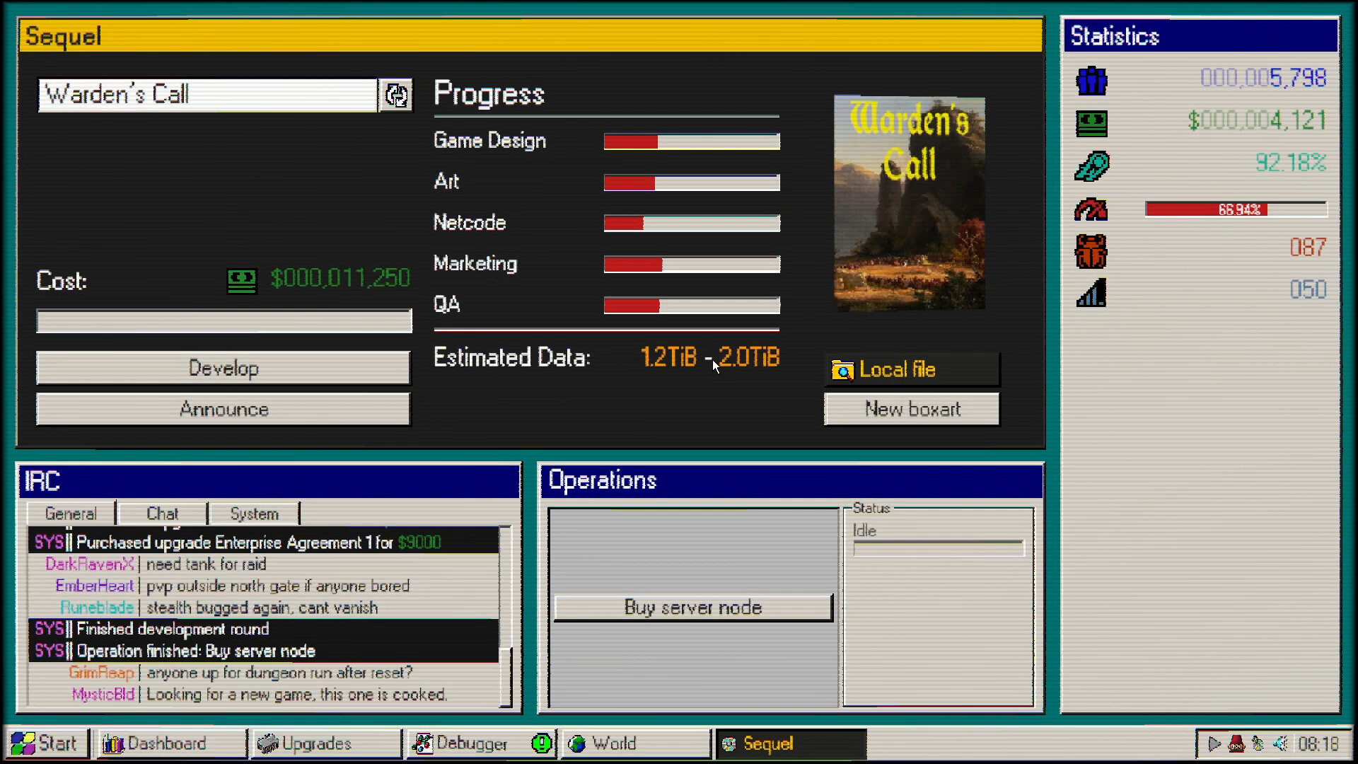 『MMO98』本日発売。Windows 98風デスクトップでMMO運営を回す放置ゲーム_001