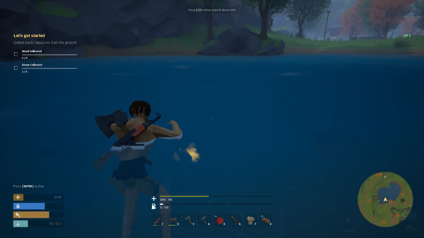 ゾンビが蔓延る森でひたすら生き延びるサバイバルゲーム『LivingForest』がSteamにて無料配布中。森を探索し、斧や銃器でゾンビや兵士と戦いながら、資源や食料を集めて拠点を築く_004