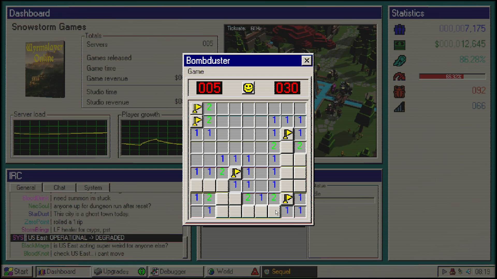 『MMO98』本日発売。Windows 98風デスクトップでMMO運営を回す放置ゲーム_007