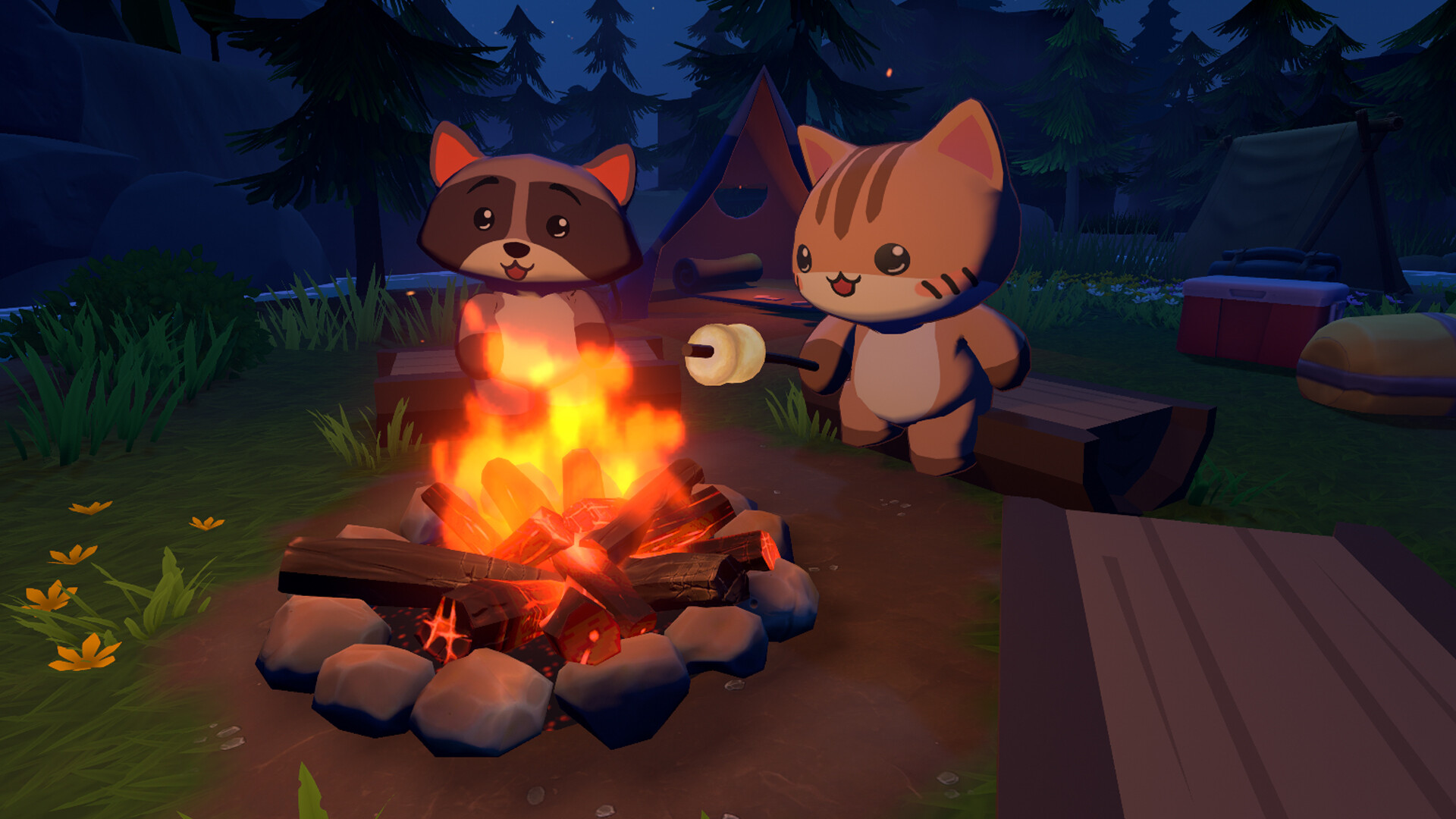 ネコになって焚火を囲むキャンプゲーム『Cozy Campfire Club』のSteamストアページ公開中
_004