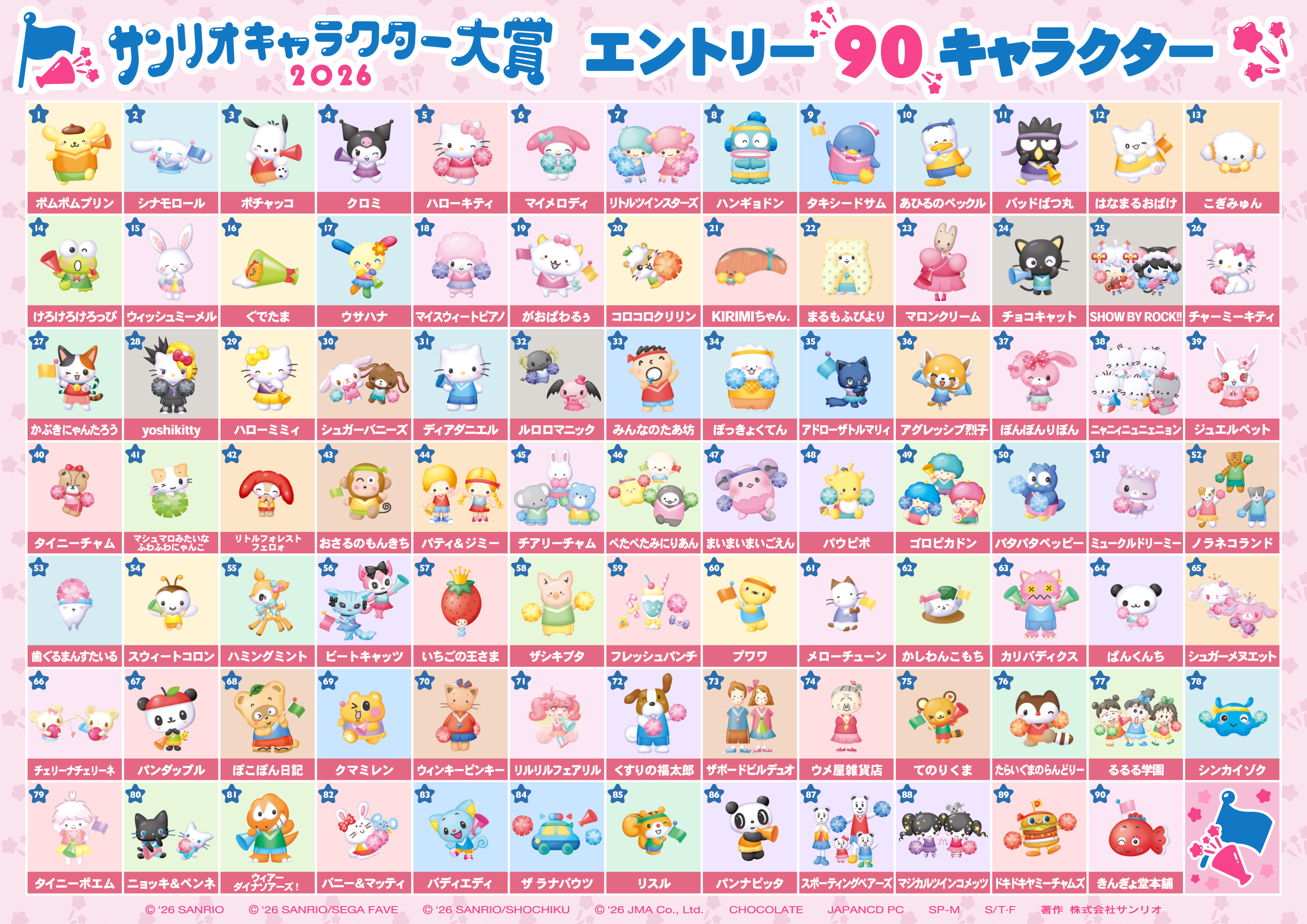 「2026年サンリオキャラクター大賞」の投票が本日よりスタート。 全90キャラクターがエントリー_001