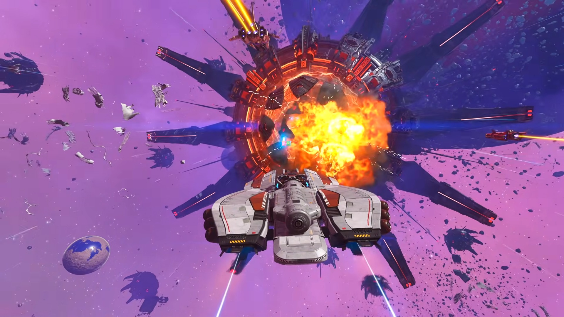 『ノーマンズスカイ』“惑星規模のレーザー砲”を備えた巨大ボス登場！3つの派閥にわかれて挑む「宇宙戦闘」大型アプデが発表_001