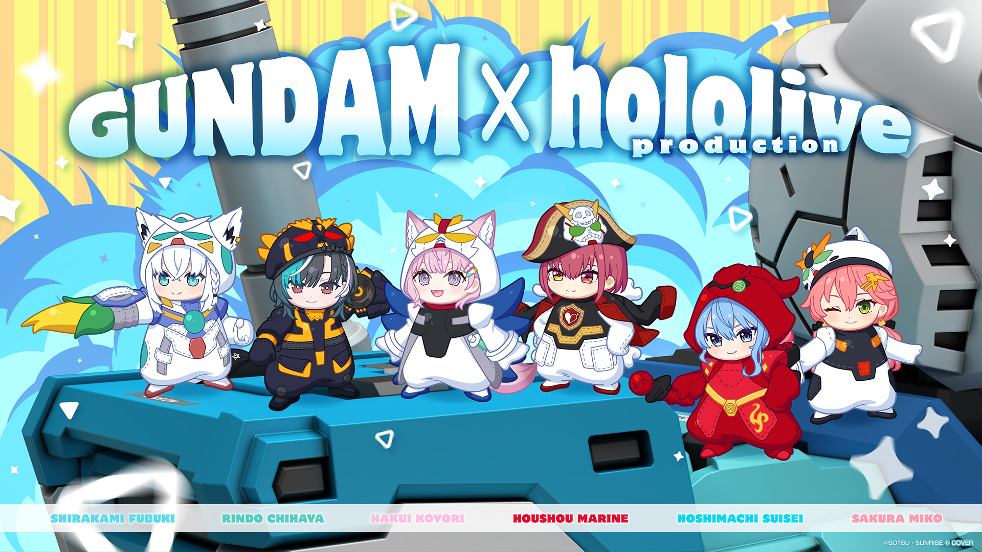 『ガンダム』×「ホロライブ」コラボ第2弾MS&タレントが公開。ぺこらカラーのユニコーンガンダムなど6機体_009