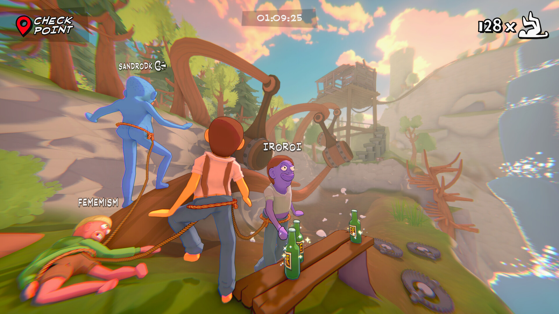 【最大4人マルチ】縄で繋がれた仲間と帰宅を目指すアクションゲーム『Friendly Steps』が面白そう_003