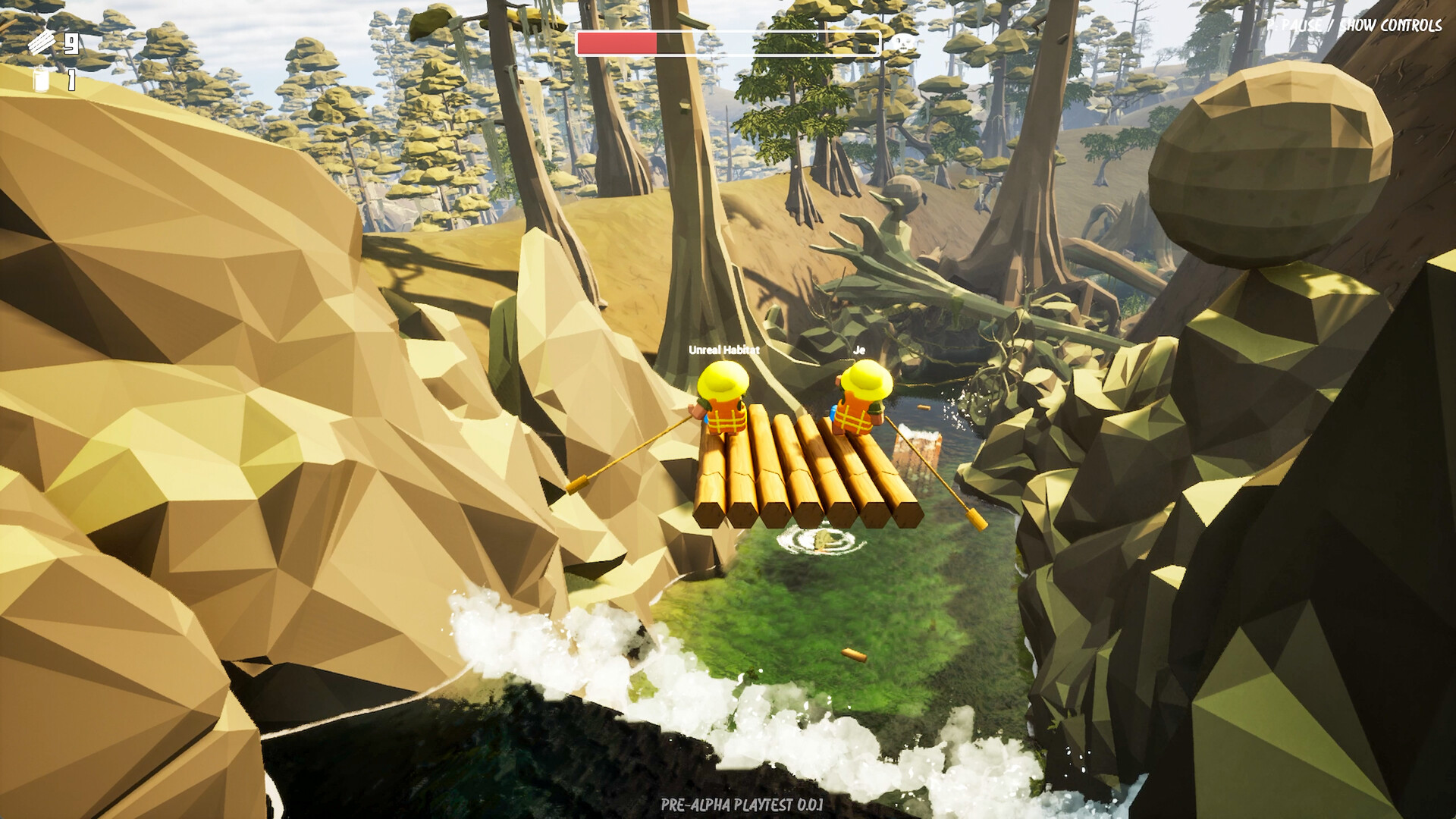 左右のパドルを“2人協力”で漕ぎまくる川下りアクションゲーム『River Drift』が面白そう_004