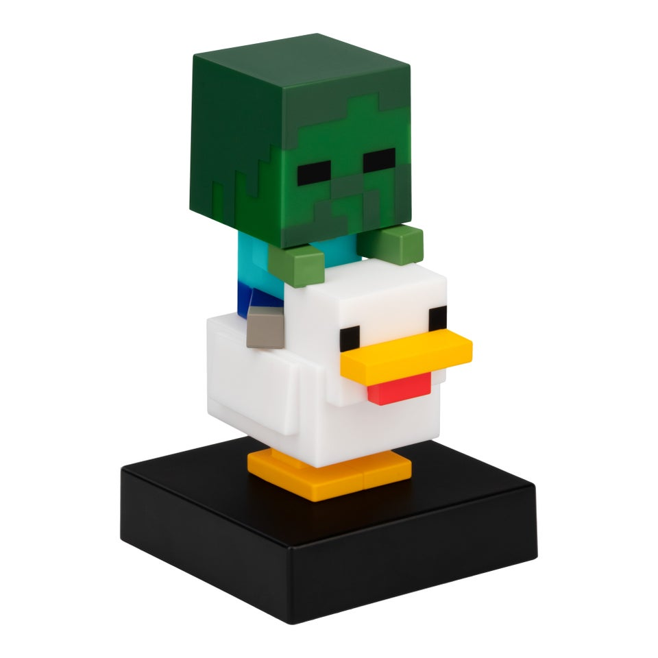 『マイクラ』“チキンジョッキー”が輝くフィギュアライトがブロック調でかわいい_001
