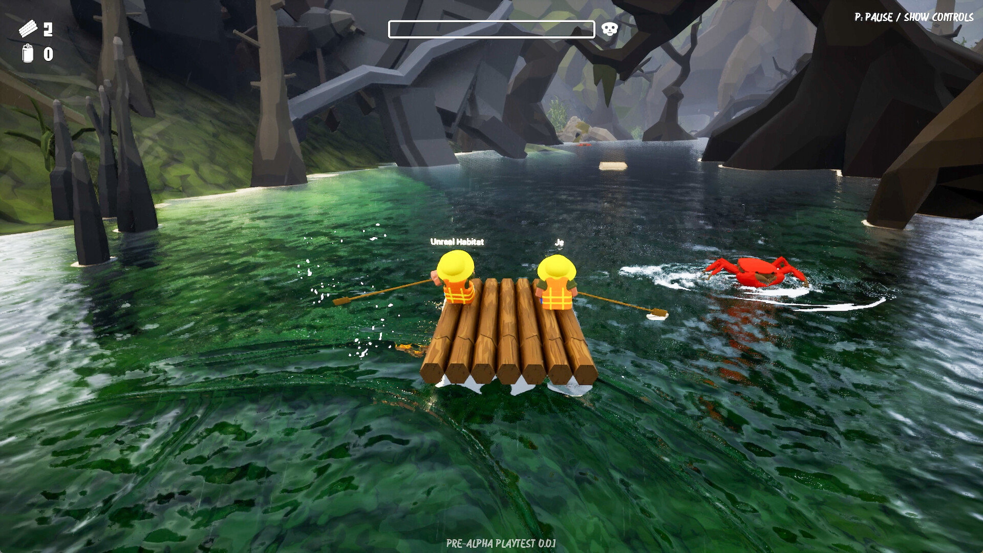 左右のパドルを“2人協力”で漕ぎまくる川下りアクションゲーム『River Drift』が面白そう_006