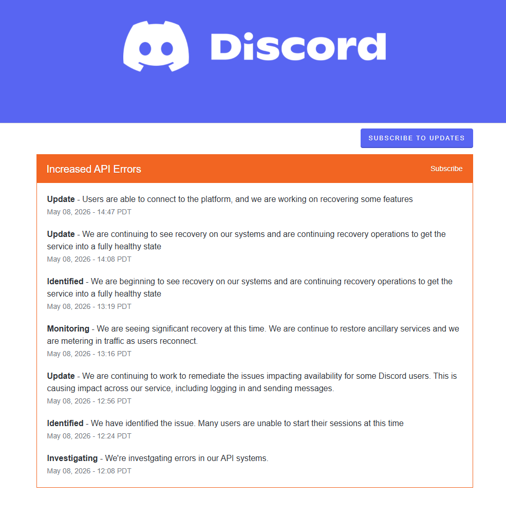 Discordで朝4時ごろから接続障害が発生。一部のユーザーがログインやメッセージの送信などができない状態に_001