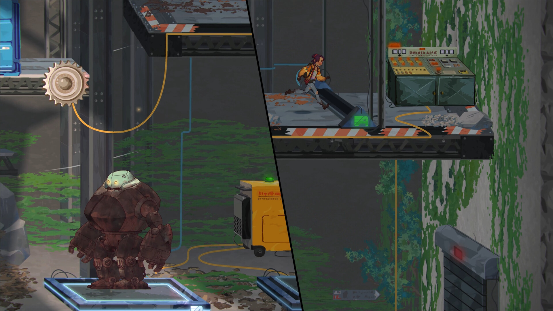 『Lost in Tandem』が7月にSteamにてリリース。少女とロボットが旅をする2人協力2Dアドベンチャー・パズルゲーム_003