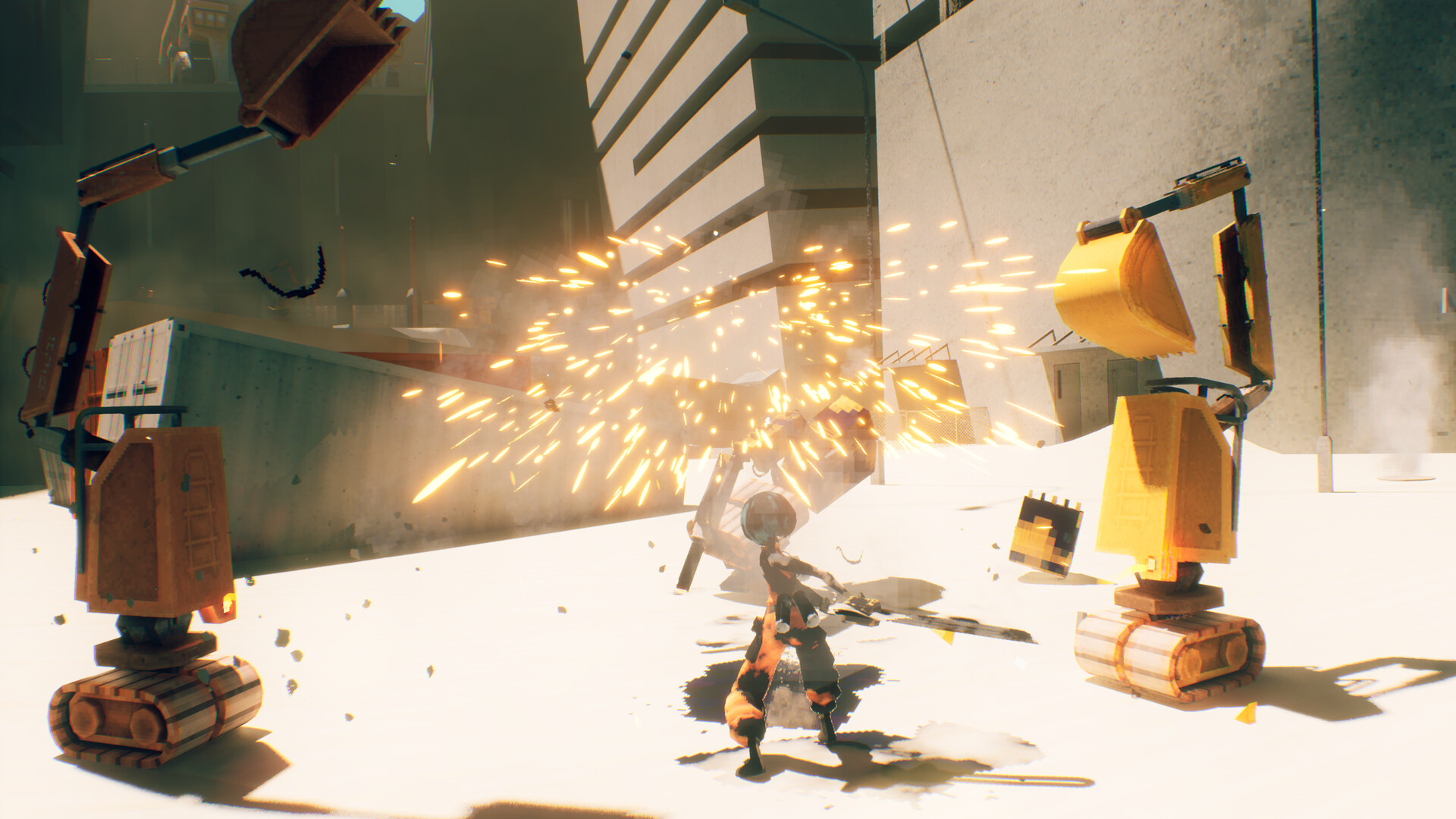 『モータースライス』本日リリース、少女がチェーンソーで巨大マシンを破壊するパルクールアクション_012