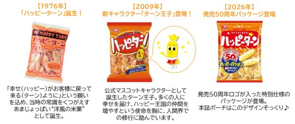 「ハッピーターン」初の公式ブックが発売。特別付録としてハッピーターンそっくりのポーチとアクリルチャームが付属_004