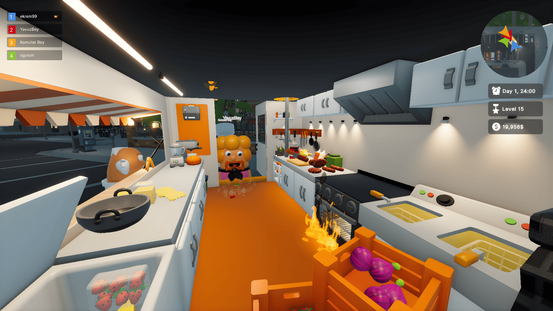 車がぶつかると料理が吹っ飛ぶ協力型クッキングゲーム『Hot Meals Fast Wheels』体験版が配信開始_005