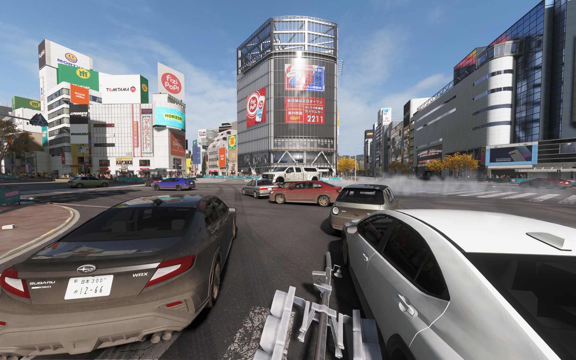 『Forza Horizon 6』渋谷風のスクランブル交差点がドリフト車だらけでカオスに。NPCが爆走車に巻き込まれ大惨事_001